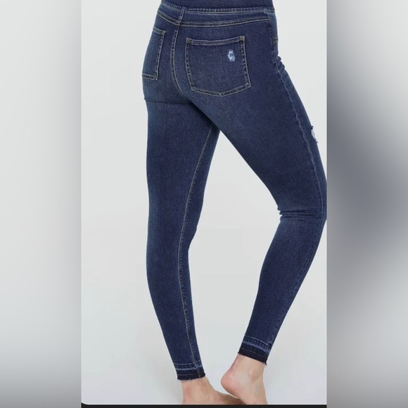 SPANX Women's Medium Wash distressed Ankle‎ Skinny Jeans jeggings size Small new - Picture 4 of 8